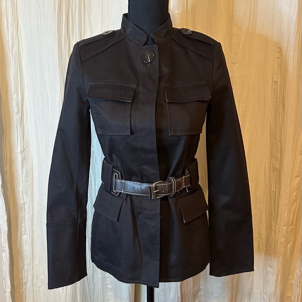 Zara Basic Military Style Belted Jacket - image 1